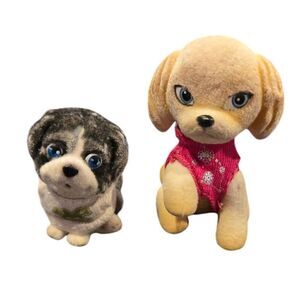 Barbie Flocked Dogs Set Of 2 Outfits Included Mattel